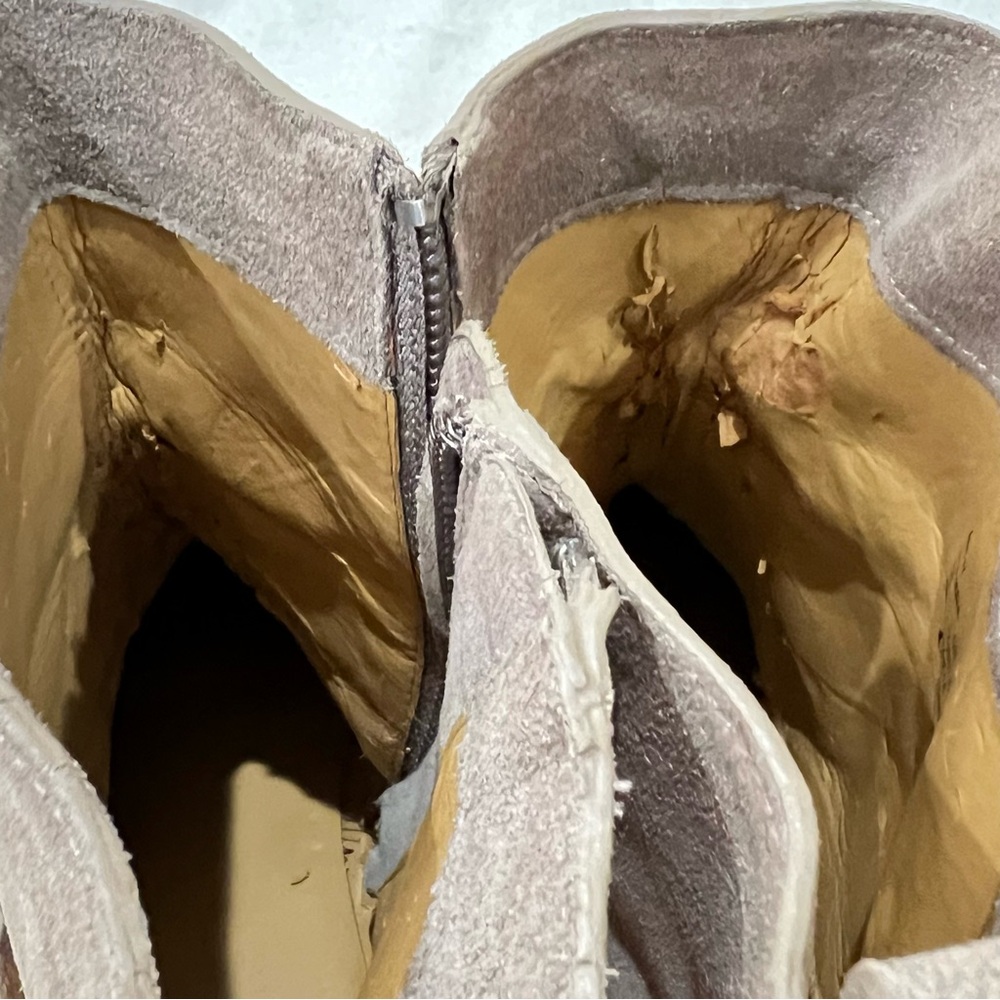 COACH Lilliana Studded Beige Leather Suede Zip Up Ankle Boots Size 6 - Picture 12 of 16